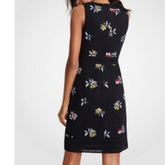 NWT Ann Taylor Embroidered Floral Eyelet Sheath Dress - Picture 2 of 8